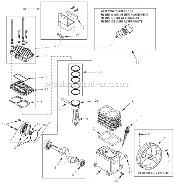 Page B Diagram and Parts List for EX801800 2007 Campbell Hausfeld Compressor